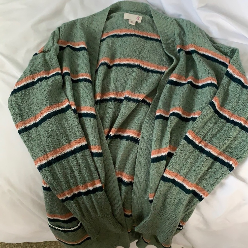 striped cardigan with pockets
